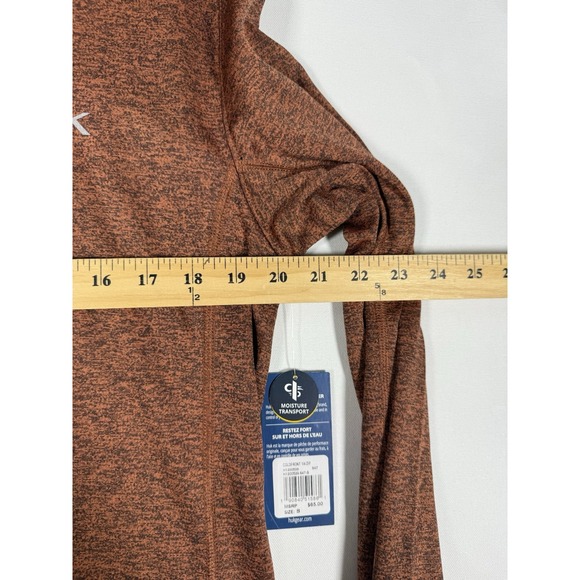 NWT HUK Shirt Mens Small Heather Burnt Orange Coldfront 1/4 Zip Fishing Pullover - Picture 6 of 7